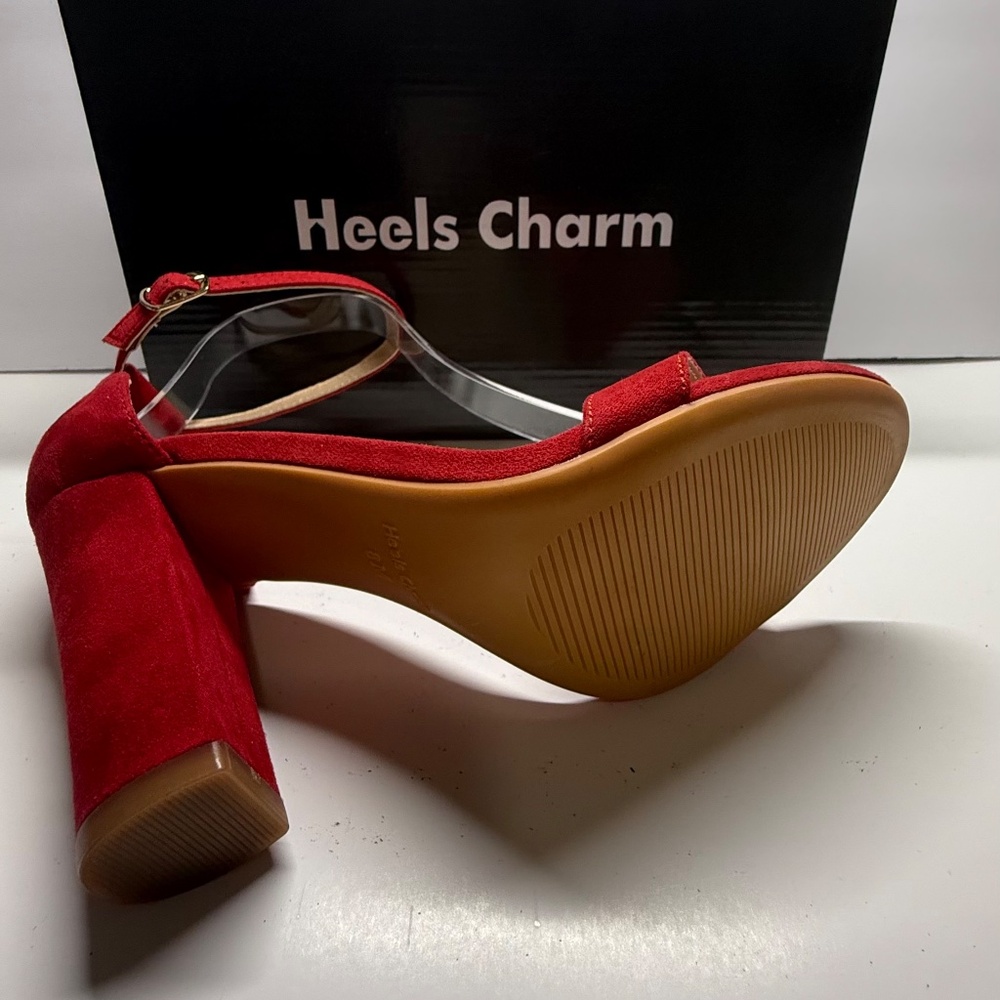 Red 4.5” block heels - Picture 7 of 8